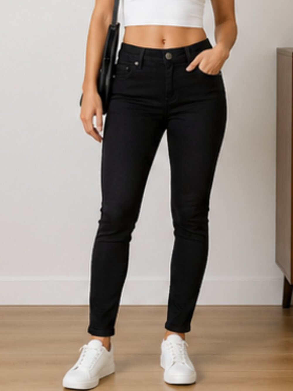 Buffalo Black Skinny Jeans Mid Rise Stretch Classic Denim